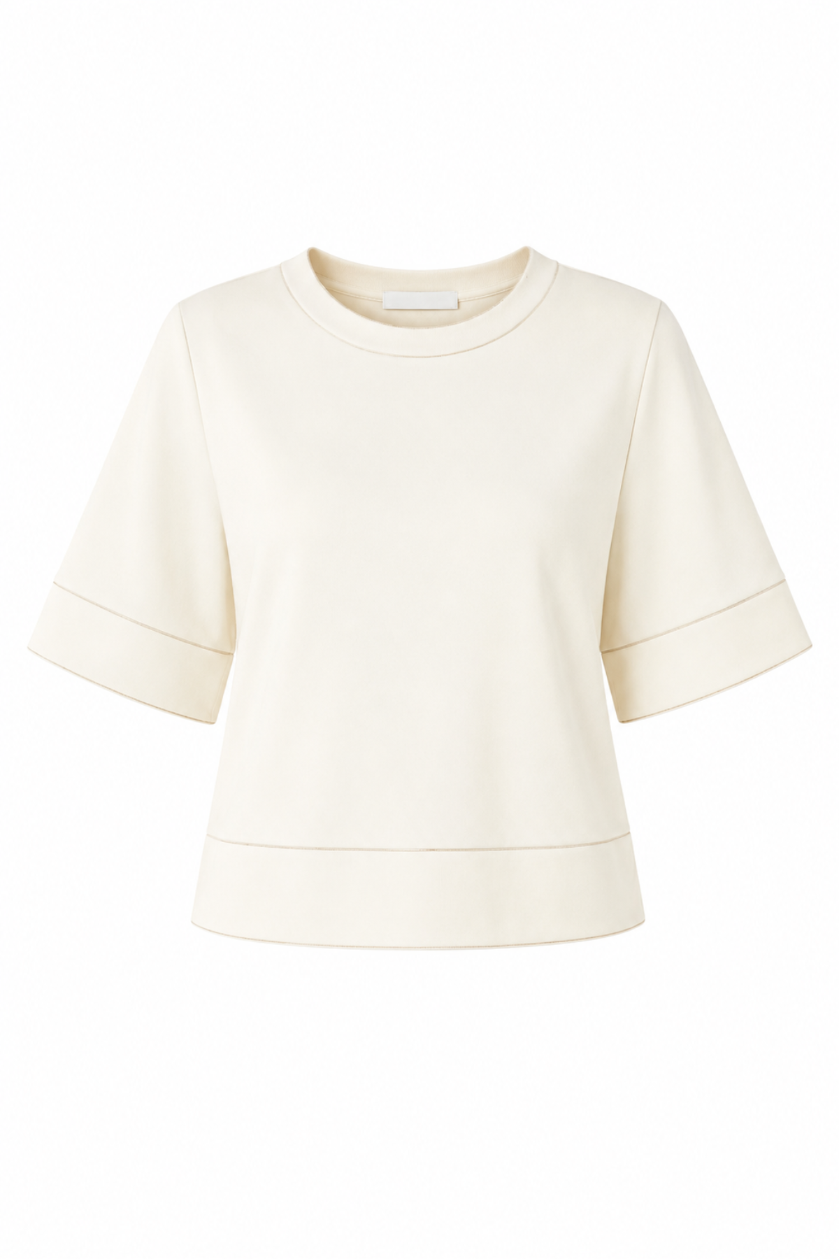 White blouse with short sleeves on a white background