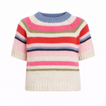 Colorful striped sweater on a white background