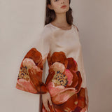 Statement-print dress with a structured silhouette