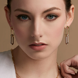 Two-Tone Cable Link Drop Earrings