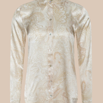 Beige patterned shirt on a beige background