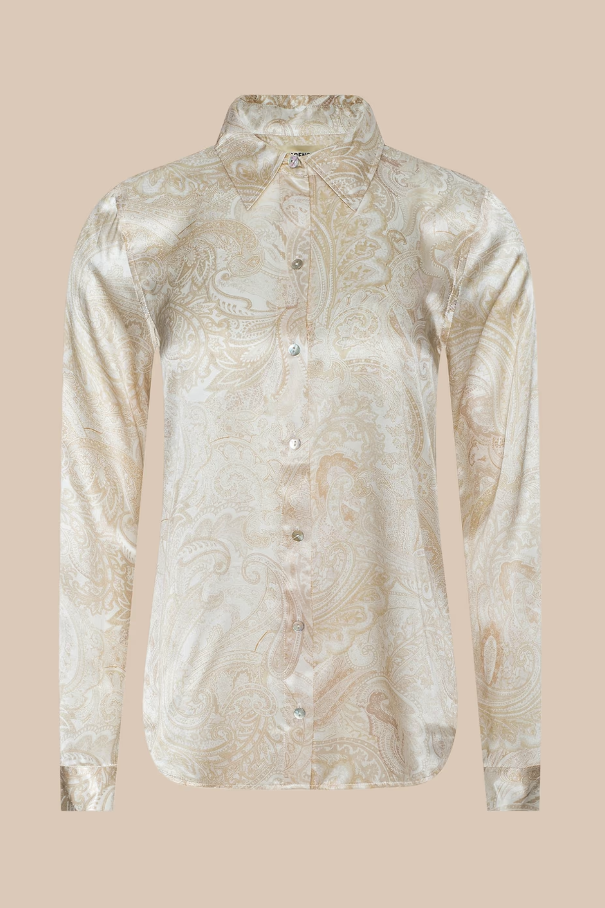 Beige patterned shirt on a beige background