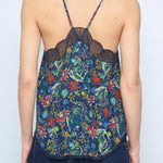 Floral printed top with soft drape and delicate color palette