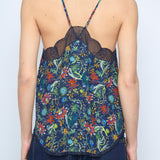 Floral printed top with soft drape and delicate color palette