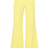 Yellow wide-leg pants on a white background