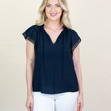 Embroidery Detail Short Sleeve Top