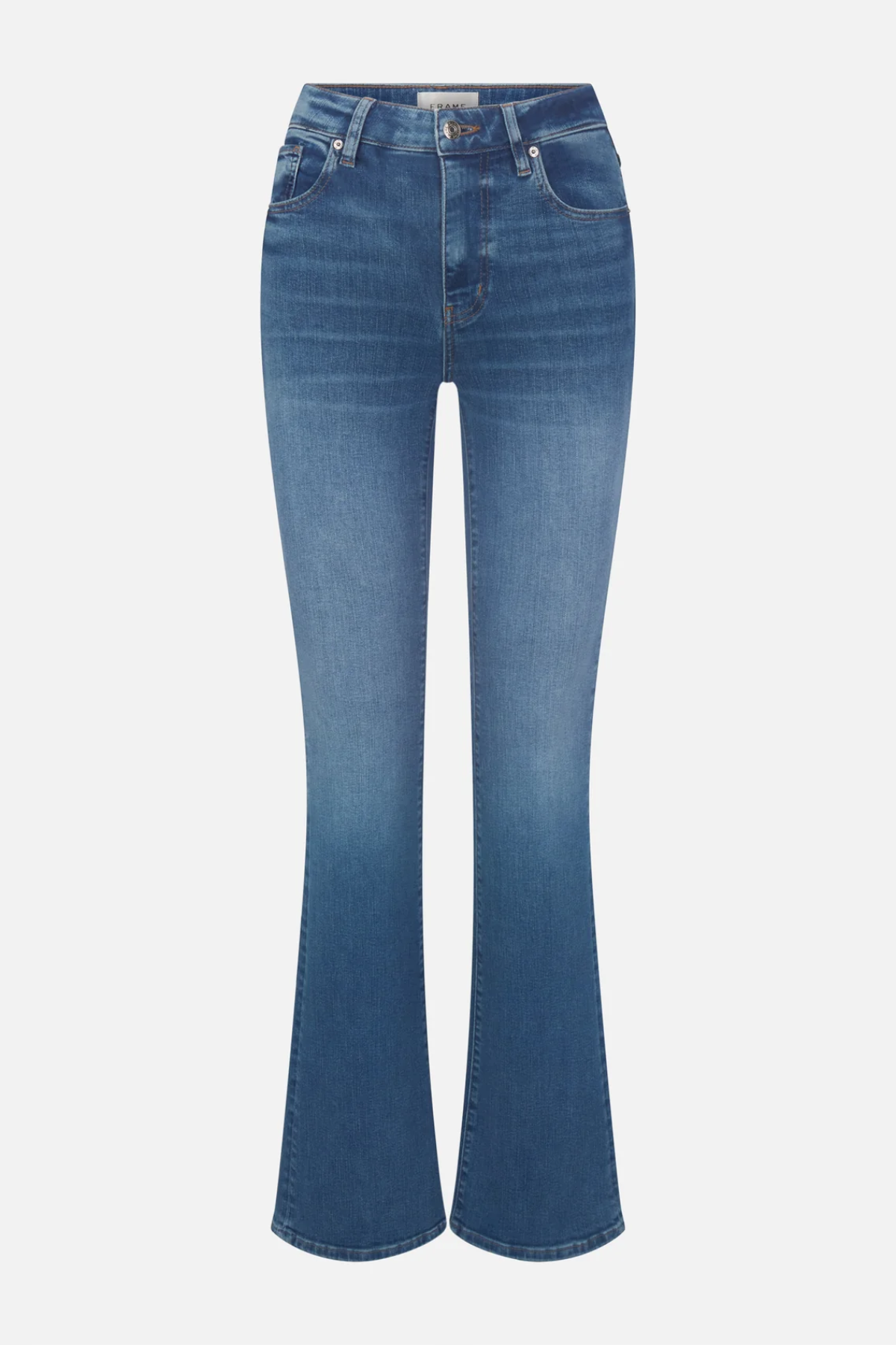 Blue jeans on a white background