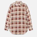 Plaid shirt with a collar on a white background