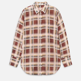Plaid shirt with a collar on a white background