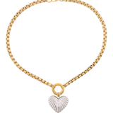 two tone necklace on white background 