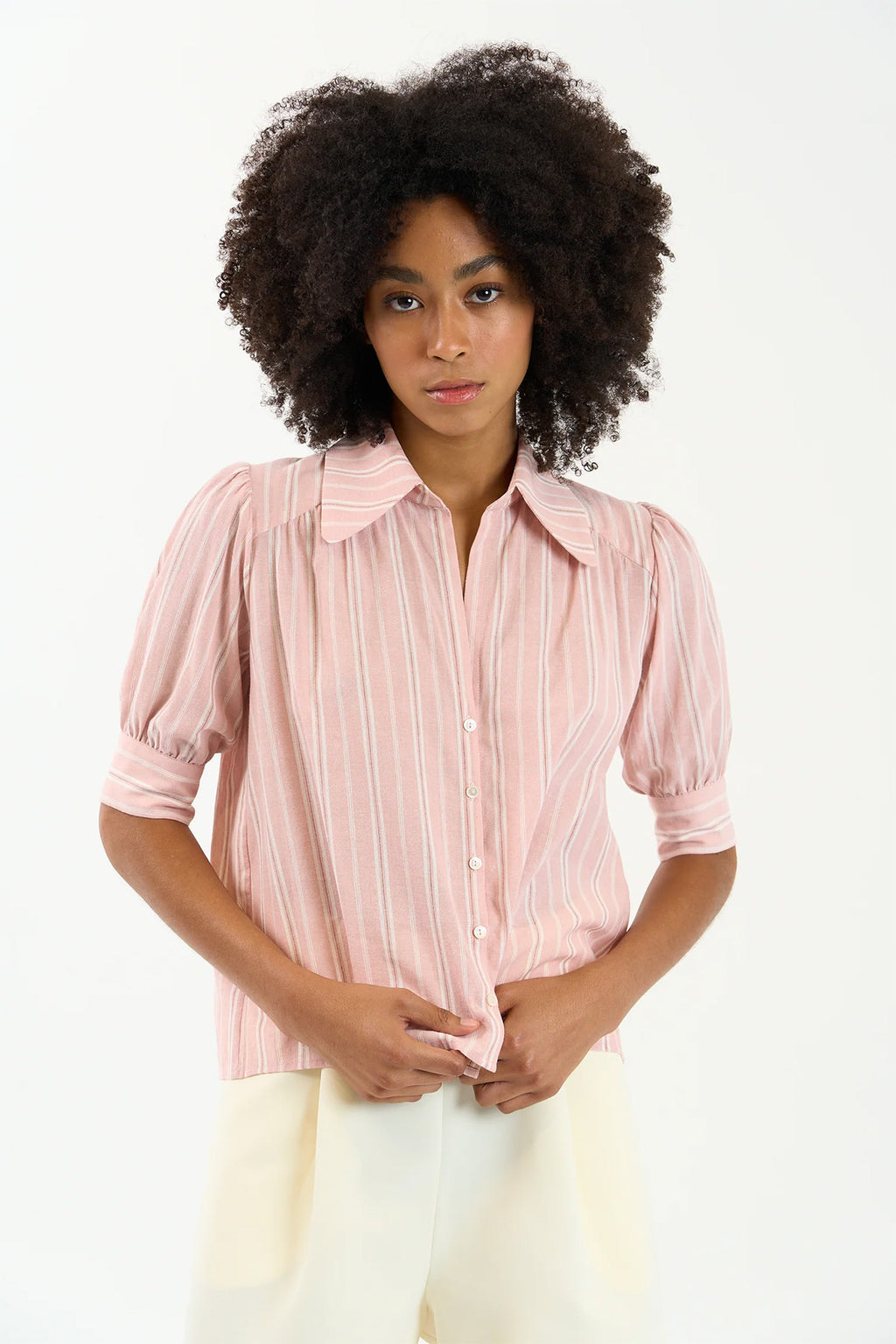 Klariza Shirt - Blush Stripe