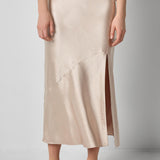 Satin Slit Front Skirt