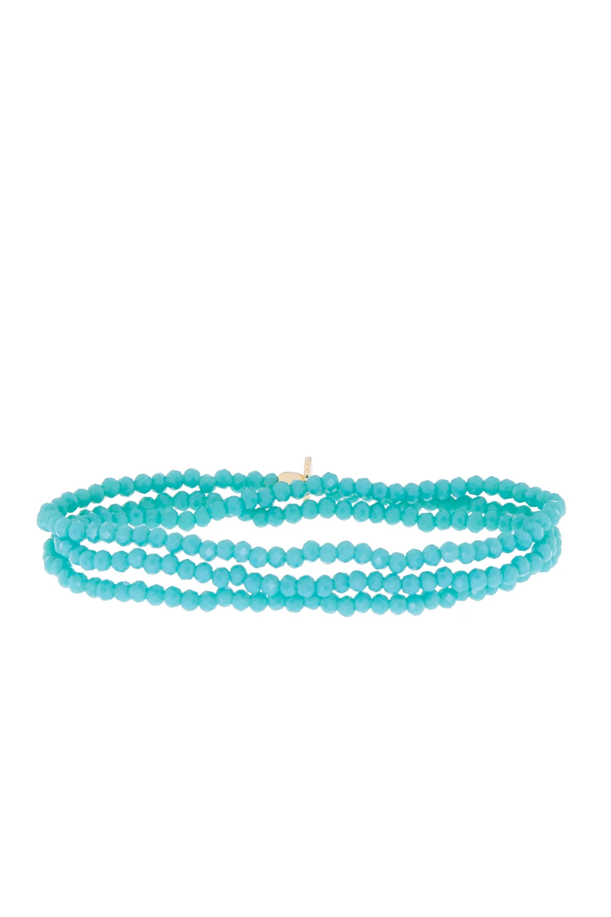 Turquoise beaded bracelet on a white background