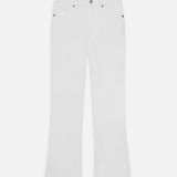 High-rise white cropped pants with a straight-leg silhouette