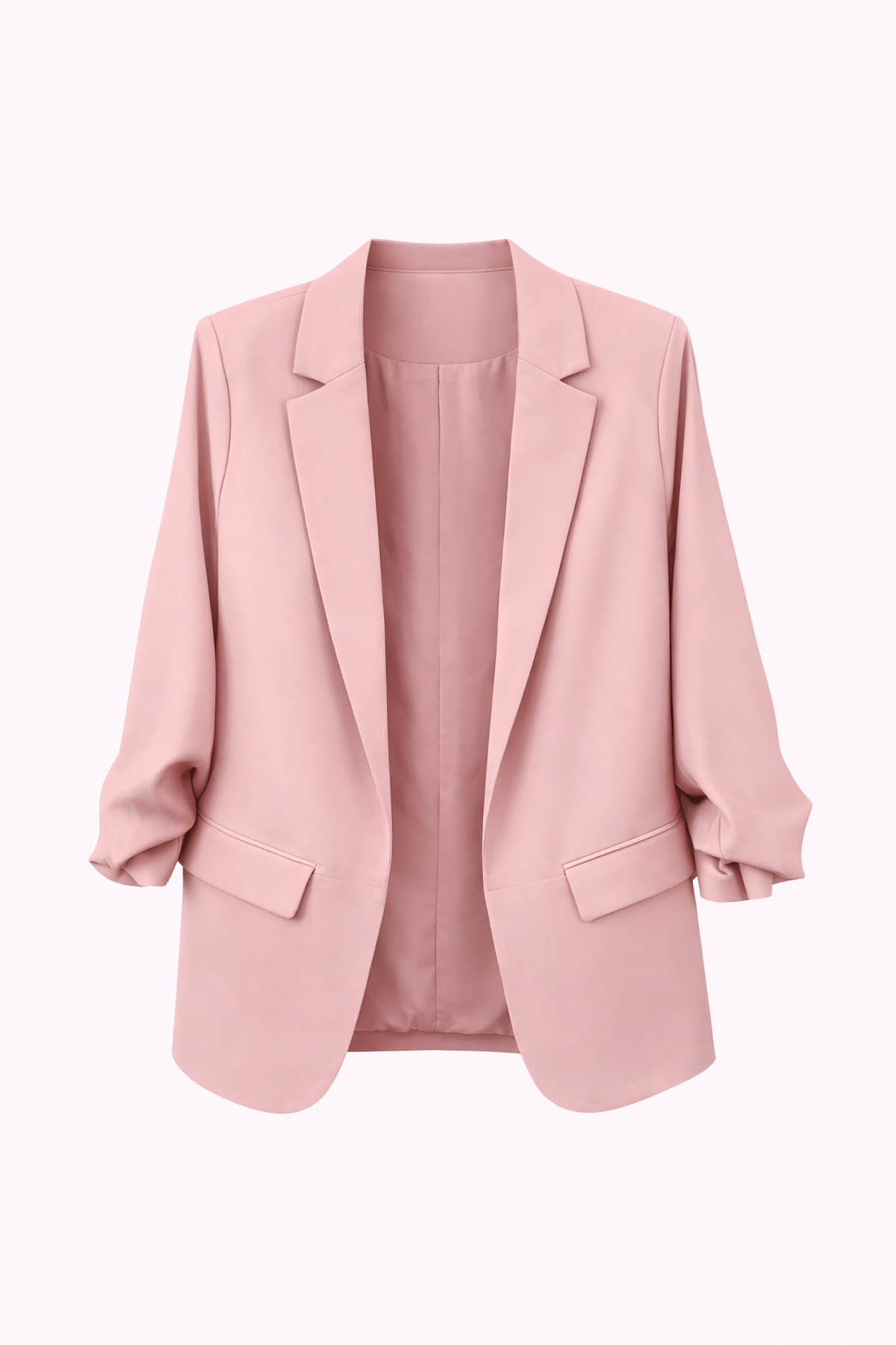 blush blazer on white background 