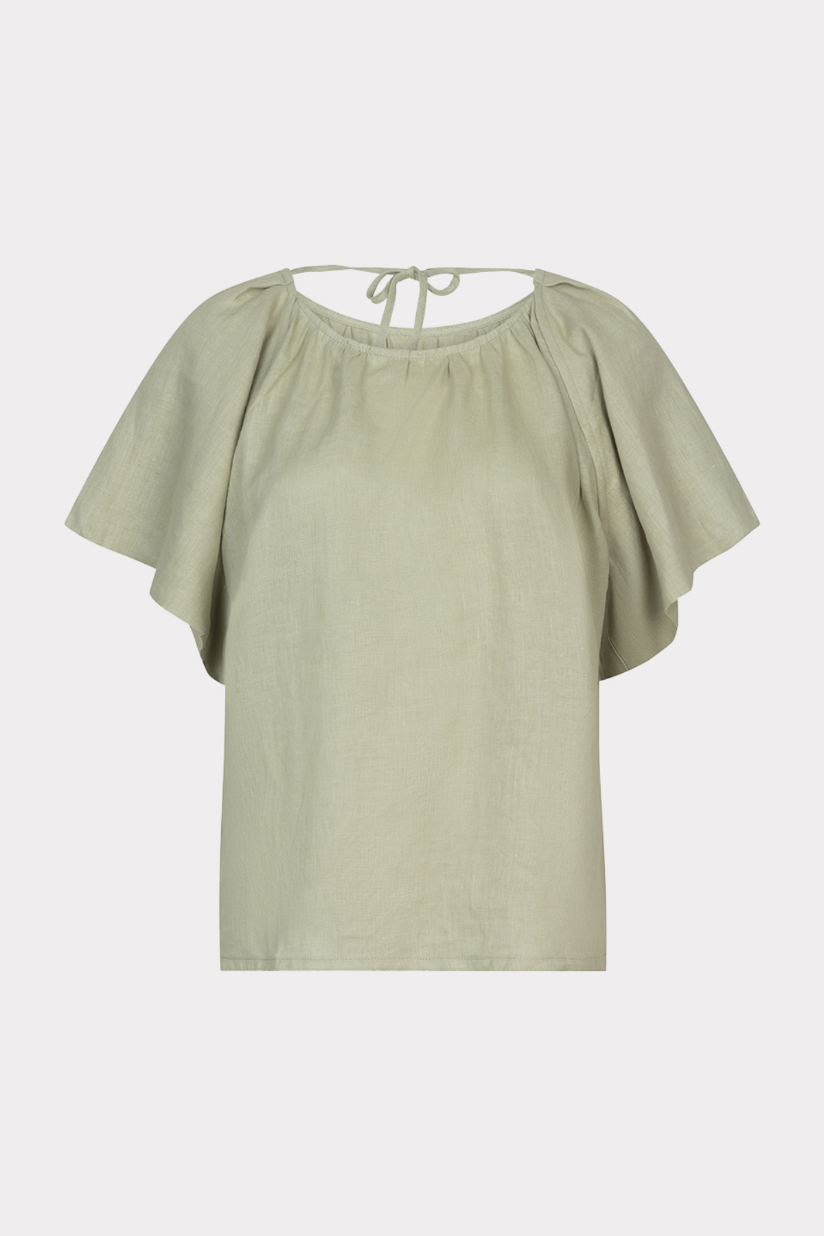 Green blouse with short sleeves on a white background