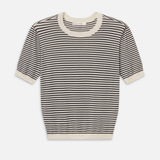 Black and white striped shirt on a white background
