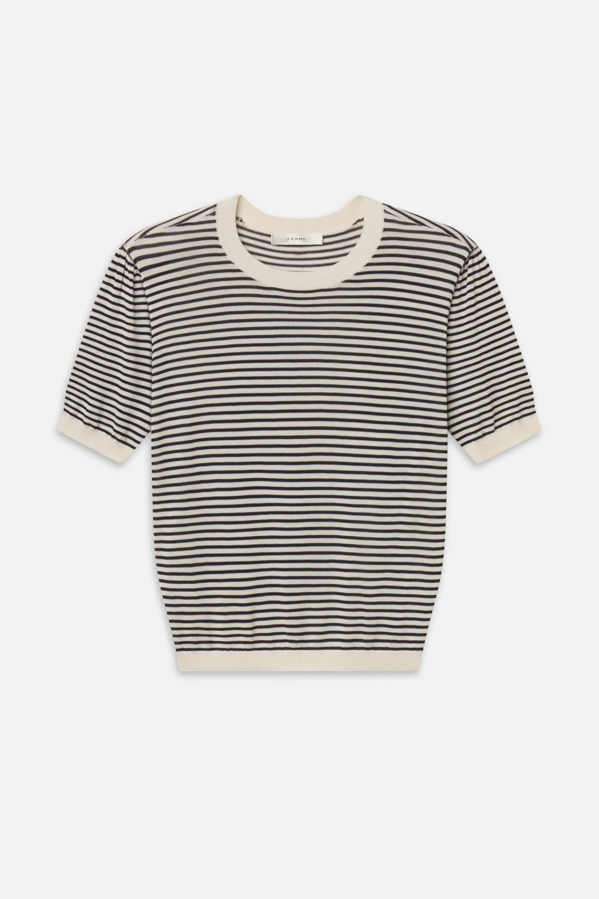 Black and white striped shirt on a white background