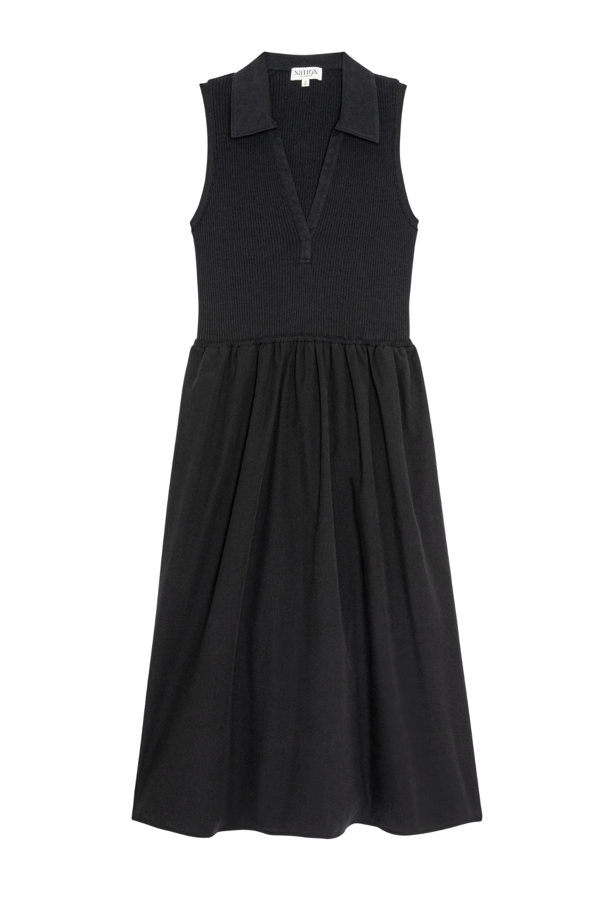 Black sleeveless dress on a white background