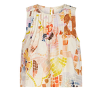 printed sleeveless top on white background 