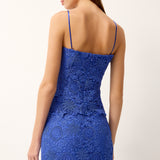 back of blue lace top 