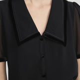 The Velvet Trim Sailor Blouse