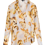 Long-sleeve shirt with a flame pattern on a white background