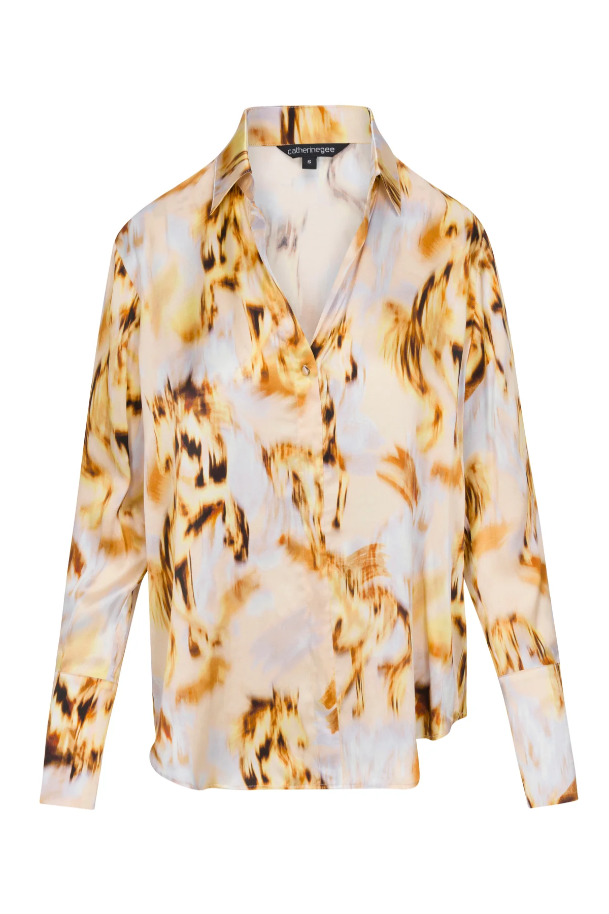 Long-sleeve shirt with a flame pattern on a white background