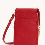 Red leather Hammitt VIP Mobile crossbody bag with brushed gold hardware