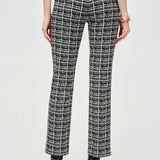 Jacquard Plaid Straight Pull-On Pants