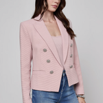 Tailored blazer with clean lines in a soft pink tone
