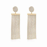 All the Movement Crystal Fringe 18k Gold Plated Earrings