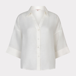 white linen blouse on white background 