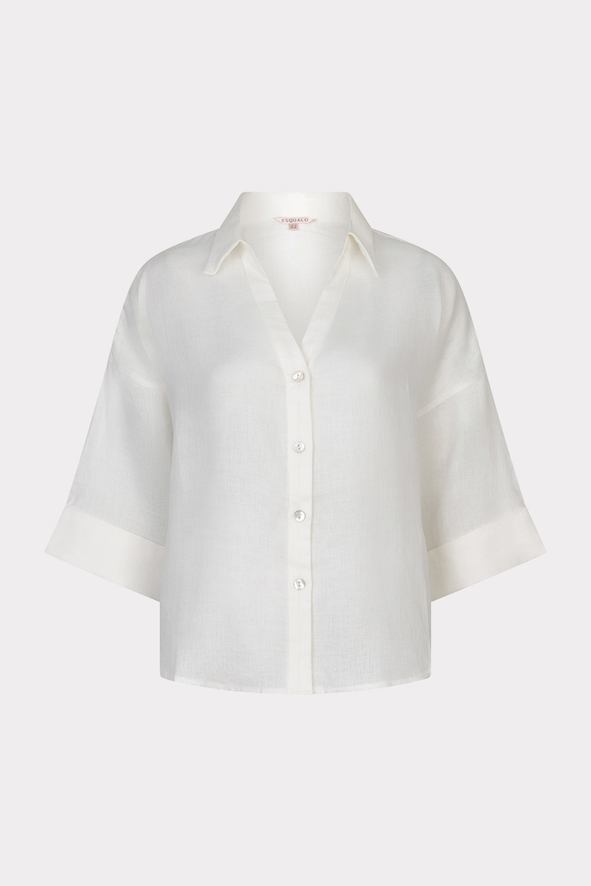 white linen blouse on white background 