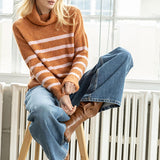 Striped Turtleneck Sweater