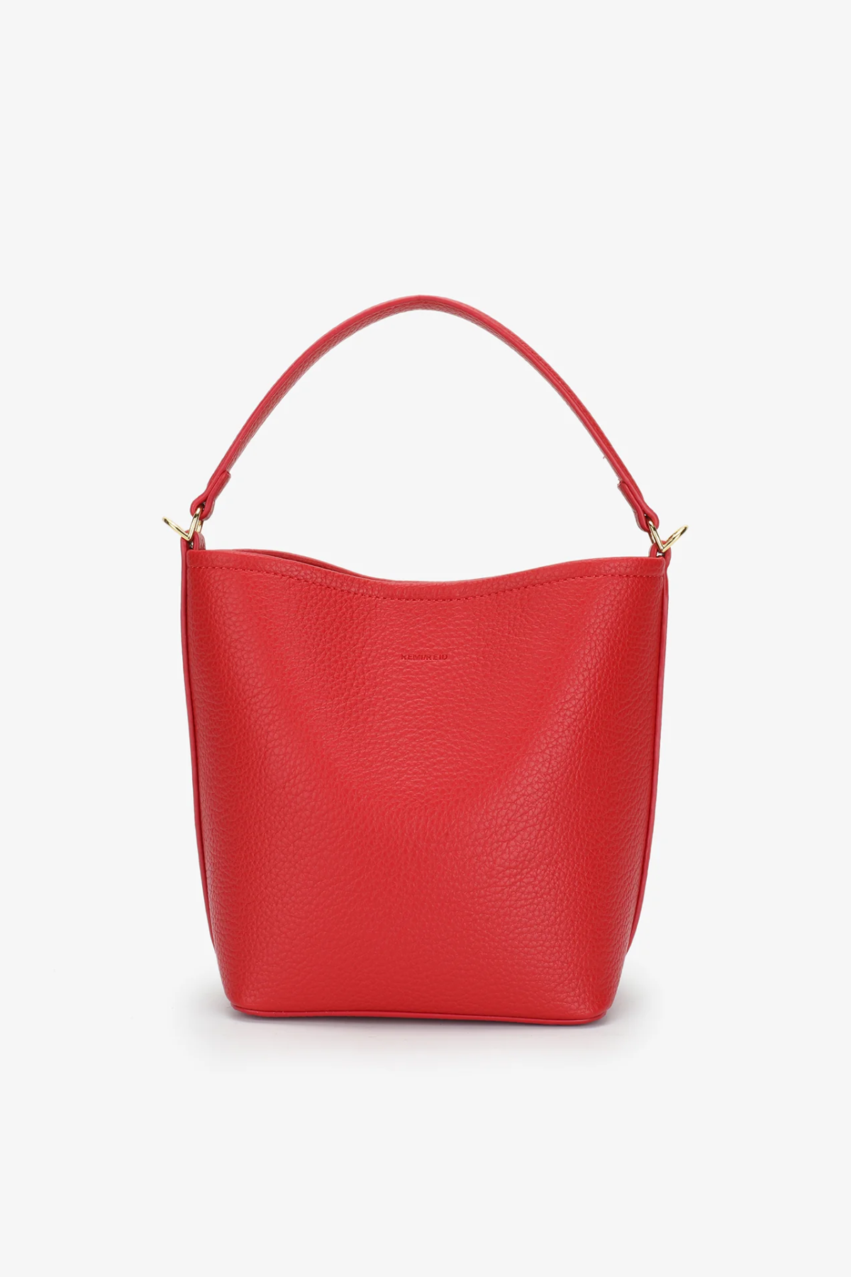 Red handbag on a white background