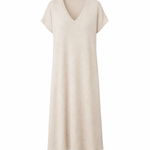 Beige sleeveless dress on a white background