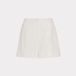 Green wrap skirt on a light gray background