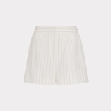 Green wrap skirt on a light gray background
