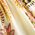 close up photo of printed blouse 