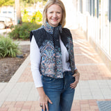 Black Multi Cropped Quilted Vest