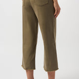 Cropped culotte-style jeans with embellished front seam