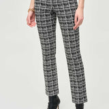 Jacquard Plaid Straight Pull-On Pants