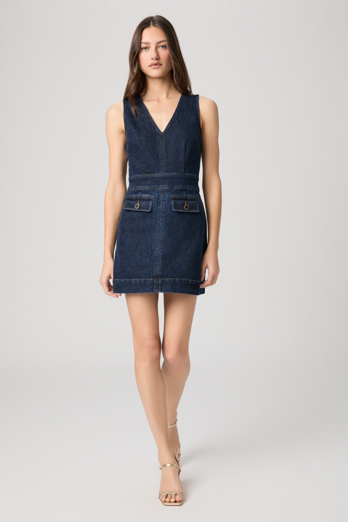 tailored denim dress Karen Millen Petite Tailored Denim Belted Mini Dress in Indigo