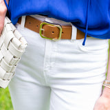 Tan Skinny Belt