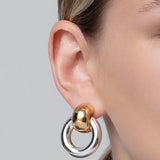 Statement gold knocker earrings with sculptural design