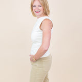 Asymmetrical Shoulder Top With Metal Ring