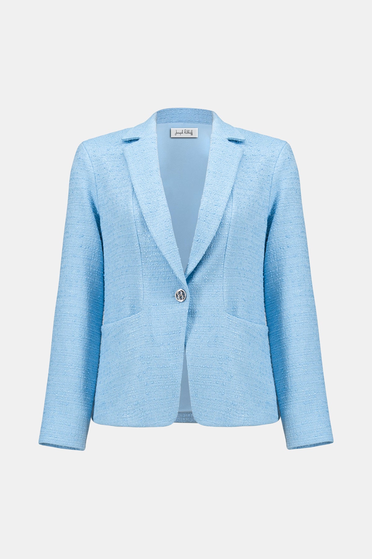 Light blue blazer on a white background