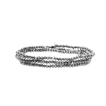 Silver beaded bracelet on a white background