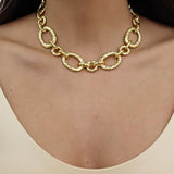 Hammered Link Collar Necklace